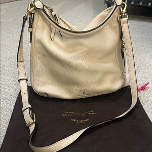 Kate Spade Ivory Pebble Leather Shoulder Bag